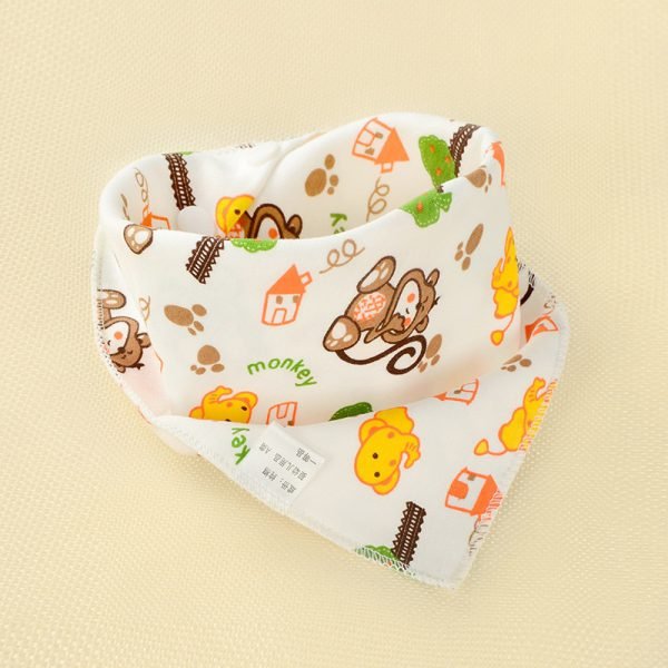Oklady Baby Bibs Triangle Double Cotton Bibs Cartoon Print Saliva Towel Baby Boys Girls Feeding Apron Cotton Bandana Bibs - Image 3