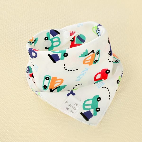 Oklady Baby Bibs Triangle Double Cotton Bibs Cartoon Print Saliva Towel Baby Boys Girls Feeding Apron Cotton Bandana Bibs - Image 5