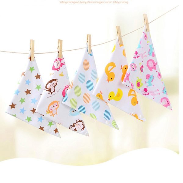 Oklady Baby Bibs Triangle Double Cotton Bibs Cartoon Print Saliva Towel Baby Boys Girls Feeding Apron Cotton Bandana Bibs