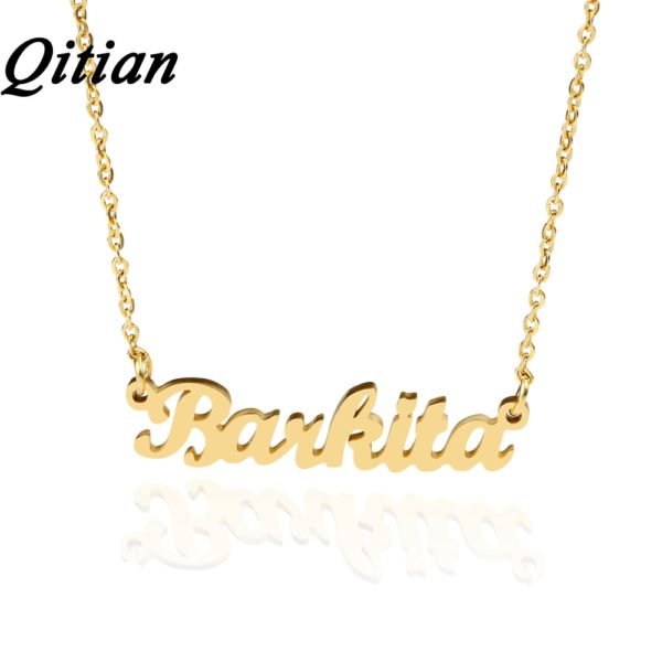 Qitian Name Necklace Gold Color Stainless Steel Personalized Custom Necklaces,Custom Name Necklace, Personalized Name Pendant - Image 4