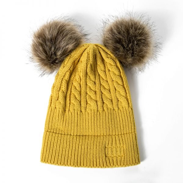 REAKIDS Beanies Baby Hat Pompon Winter Children Hat Knitted Cute Cap For Girls Boys Casual Solid Color Girls Hat Baby Beanies - Image 5