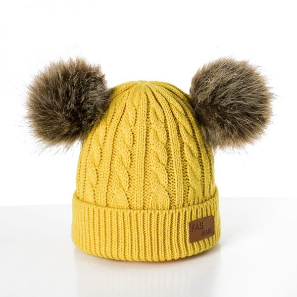 REAKIDS Beanies Baby Hat Pompon Winter Children Hat Knitted Cute Cap For Girls Boys Casual Solid Color Girls Hat Baby Beanies - Image 6