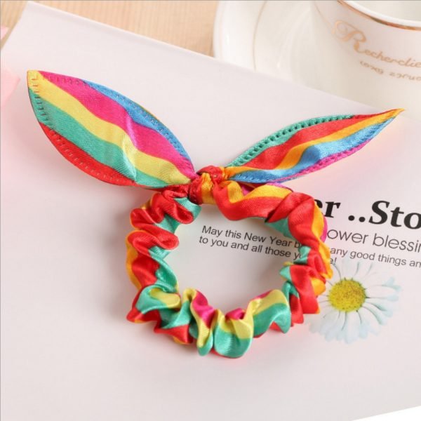Rabbit Ears Hair Band Children Kids Hair Accessories Scrunchies Elastic Hair Band For Women Girl Rubber Band Polka Dot Hair Rope - Image 2