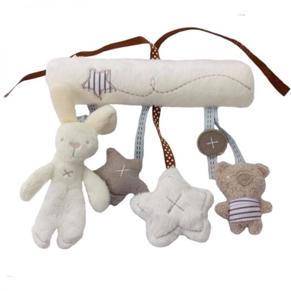 Rabbit baby hanging bed safety seat plush toy Hand Bell Multifunctional Plush Toy Stroller Mobile Gifts WJ141 - Image 4