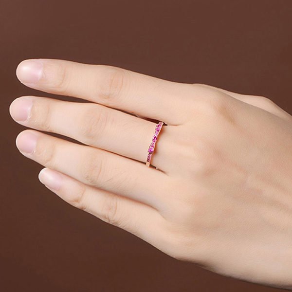 Rings For Women 100% Sterling Silver 925 Fine Jewelry Blue Spinel Sparkling Bow Knot Stackable Korean Style Cute For Girls - Image 4