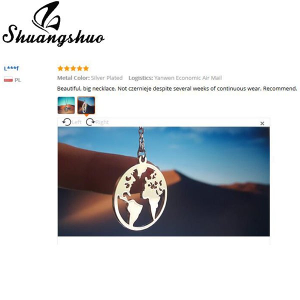 Shuangshuo Vintage Origami World Map Necklace Women Geometric Necklace Round Necklace Circle Necklaces & Pendants Choker Jewelry - Image 6