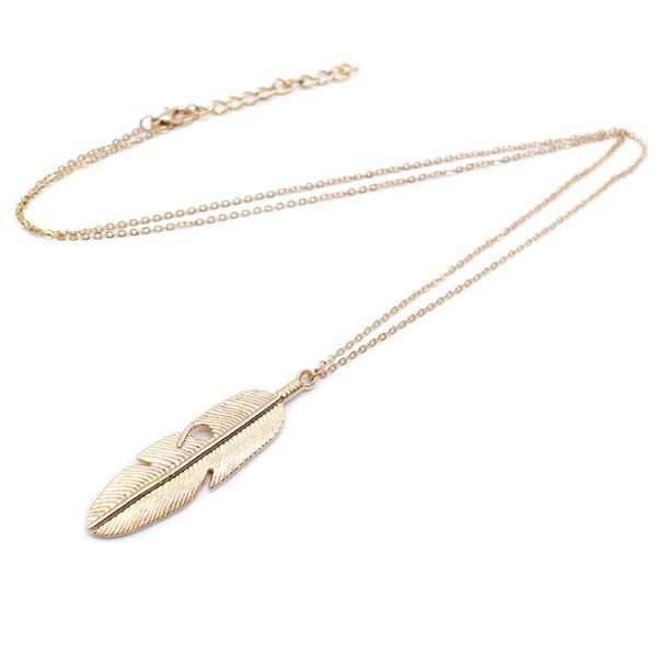 Simple Classic pendant Necklace Feather Necklace Long Sweater Chain Statement Jewelry choker Necklace for Women leaf Chocker - Image 5