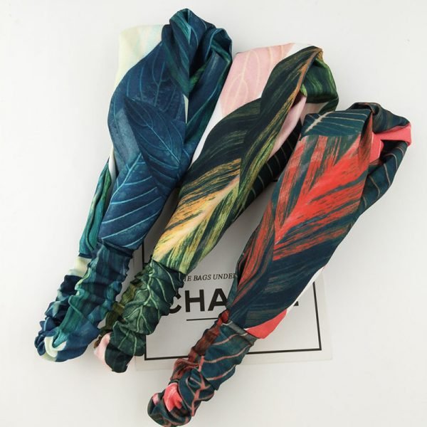 Summer Bohemian Style Hairbands Print Headbands For Women Retro Cross Knot Turban Bandage Bandanas Women Hair Accessories - Image 5
