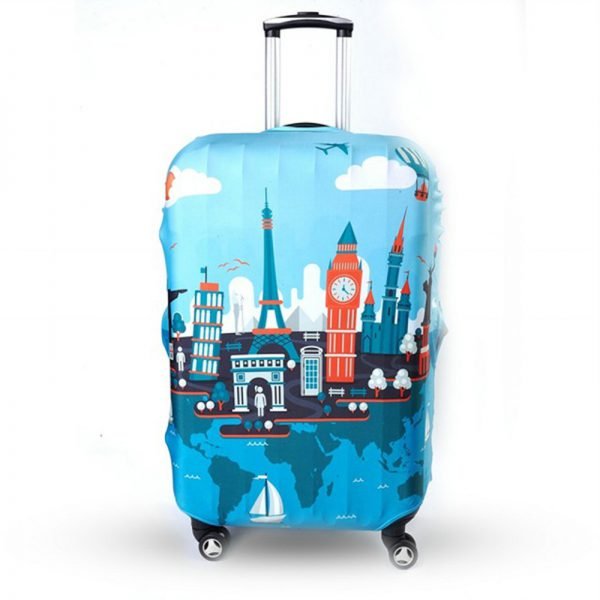 TRIPNUO Thicker Blue City Luggage Cover Travel Suitcase Protective Cover for Trunk Case Apply to 19''-32'' Suitcase Cover - Image 2