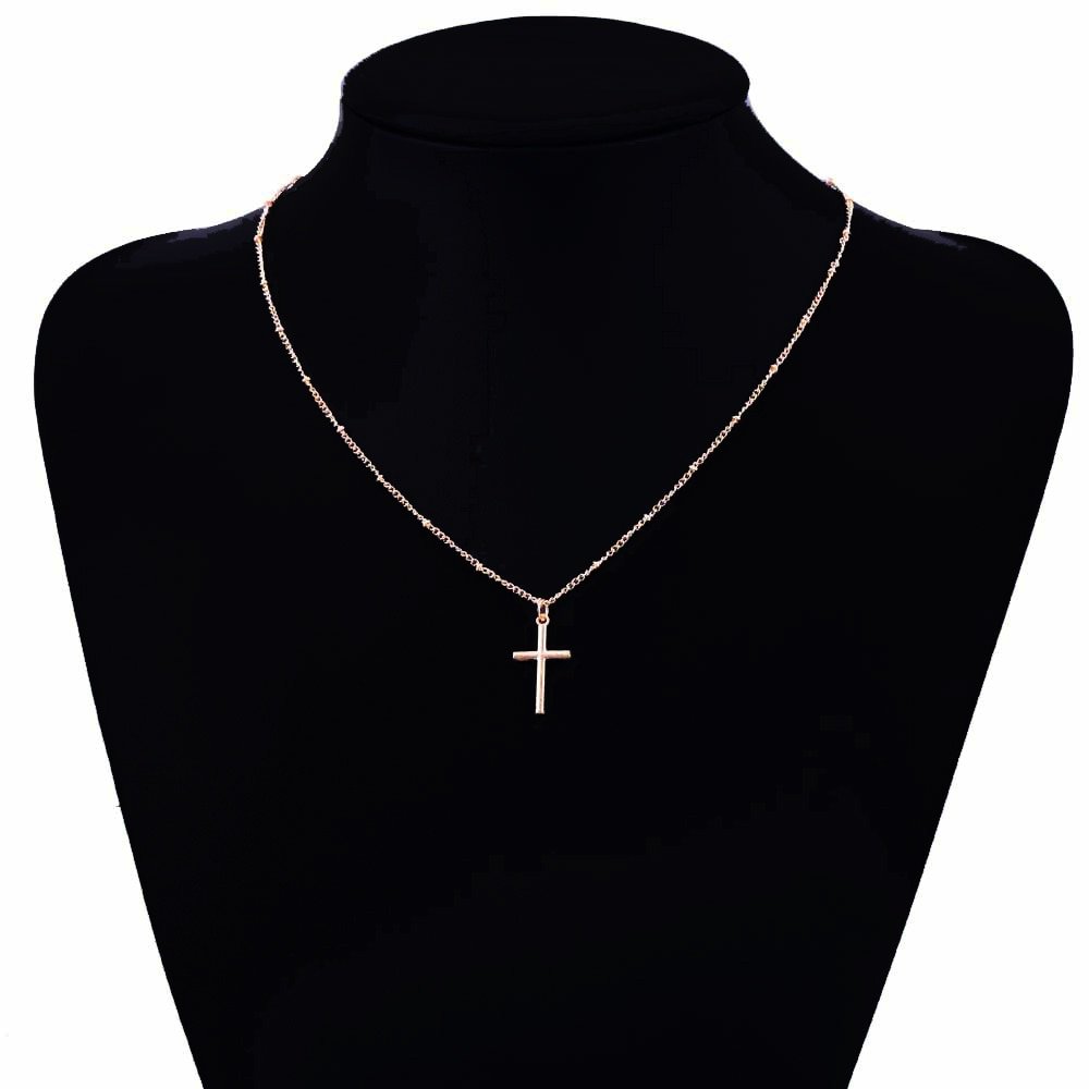 Vienkim 2019 Summer Gold Chain Cross Necklace Small Gold Cross Religious Jewelry Women's necklace - Image 3