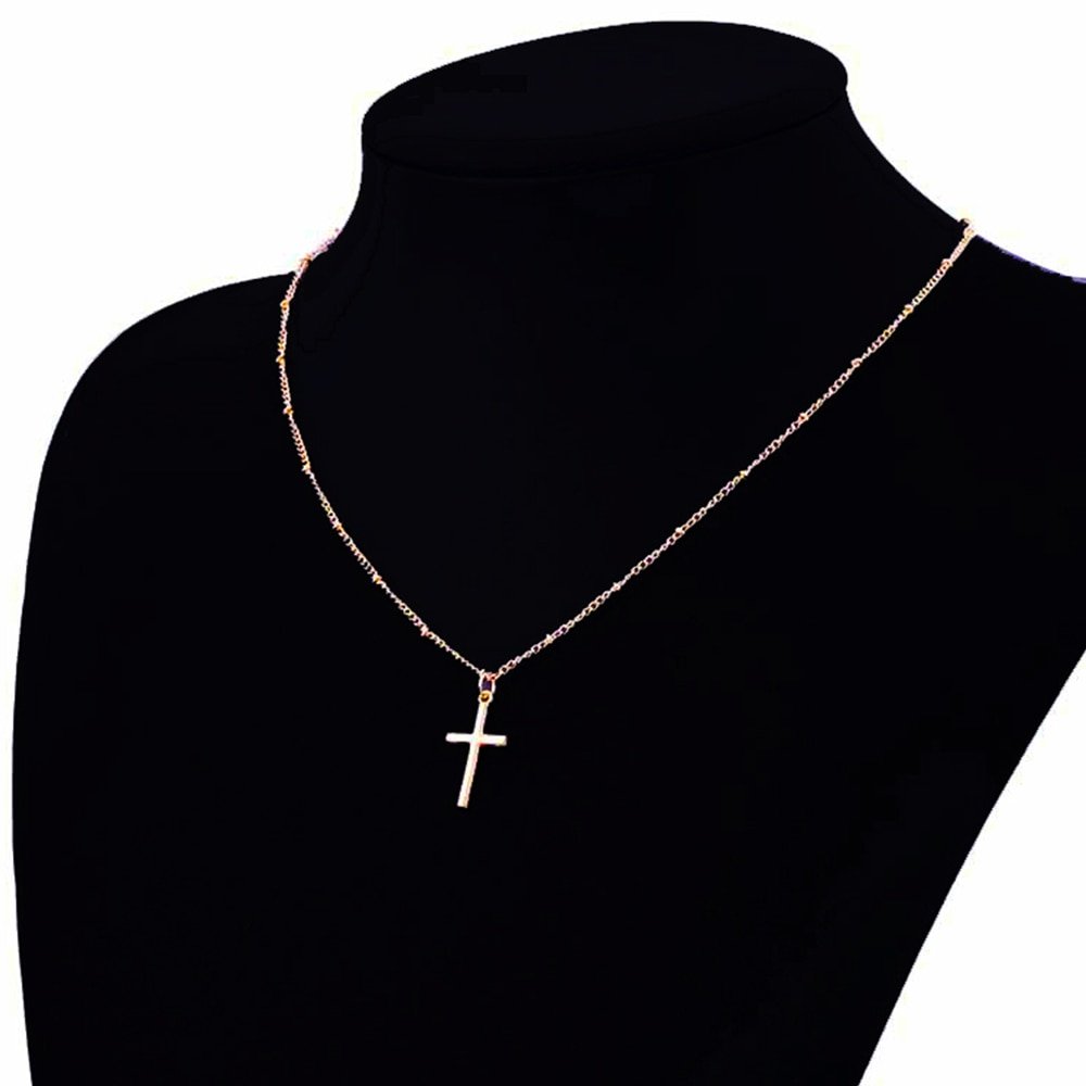Vienkim 2019 Summer Gold Chain Cross Necklace Small Gold Cross Religious Jewelry Women's necklace - Image 5