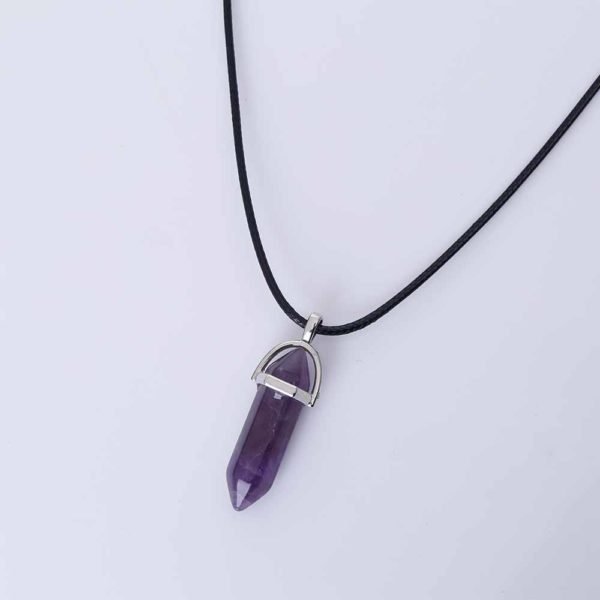 Vienkim Hot Hexagonal Column Necklaces Natural Crystal Pendants Stone Pendant Leather Chains Necklace For Women Fashion Jewelry - Image 4