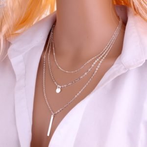 Vintage Necklace For Women Fashion Silver Color Medallion Sequins Necklace Multiple Layers Pendant Long Necklaces Boho Jewelry