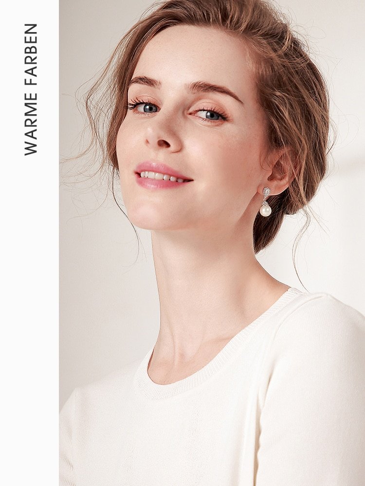 Warme Farben 925 Sliver Women Earrings Made With Swarovski Crystal Elegant Pearl Drop Earrings Fashion Jewelry Wedding Earrings - Image 2