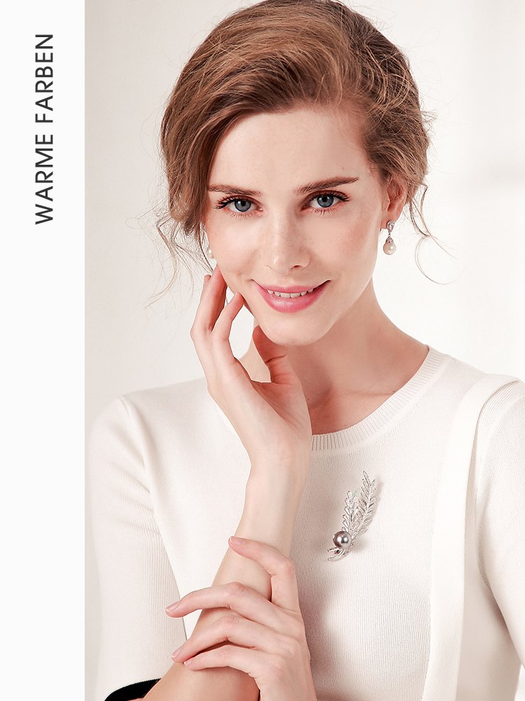 Warme Farben 925 Sliver Women Earrings Made With Swarovski Crystal Elegant Pearl Drop Earrings Fashion Jewelry Wedding Earrings - Image 3