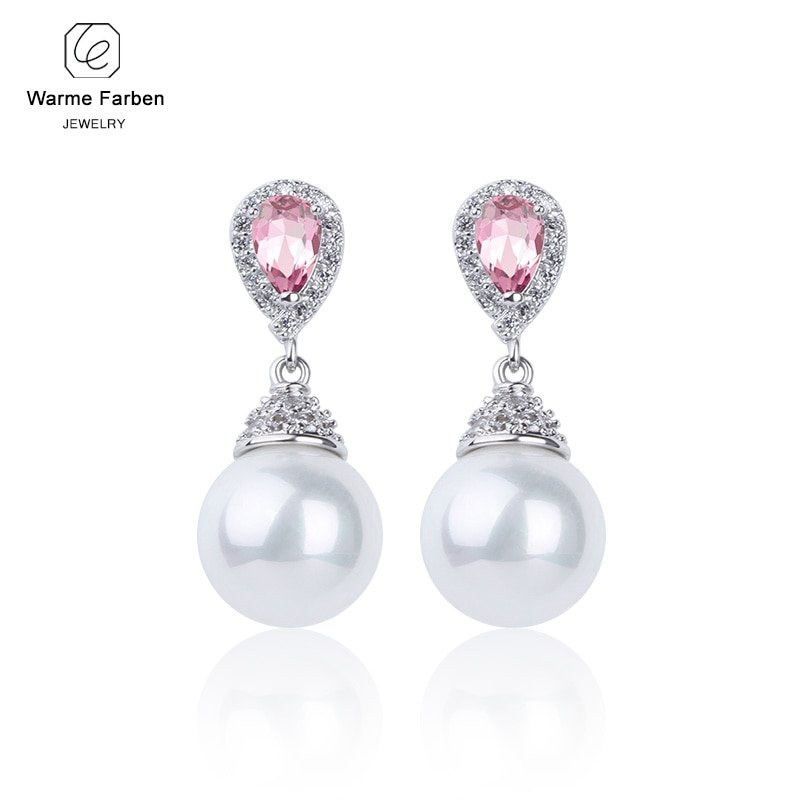 Warme Farben 925 Sliver Women Earrings Made With Swarovski Crystal Elegant Pearl Drop Earrings Fashion Jewelry Wedding Earrings - Image 5