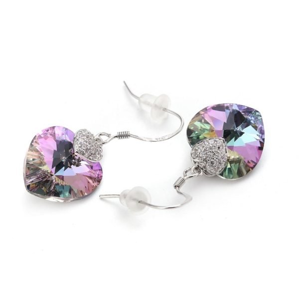 Warme Farben Crystal from Swarovski Women Earrings Amethyst Heart Drop Earring Fine Jewelry 925 Sliver Dangle Earring Brincos - Image 3