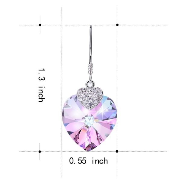 Warme Farben Crystal from Swarovski Women Earrings Amethyst Heart Drop Earring Fine Jewelry 925 Sliver Dangle Earring Brincos - Image 5
