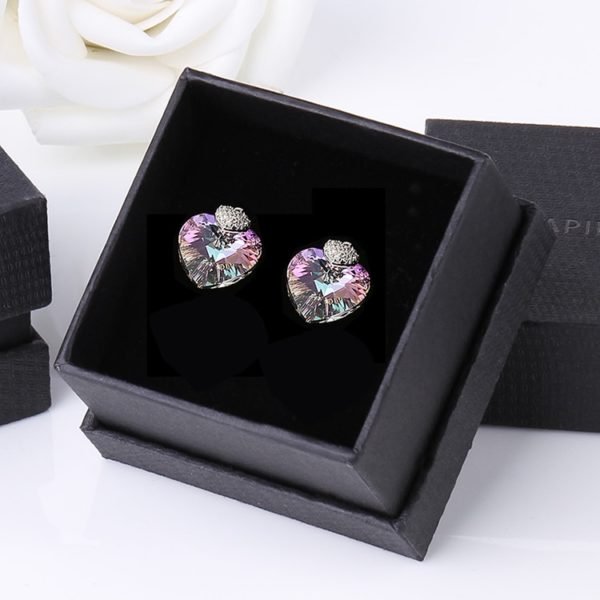Warme Farben Crystal from Swarovski Women Earrings Amethyst Heart Drop Earring Fine Jewelry 925 Sliver Dangle Earring Brincos - Image 6