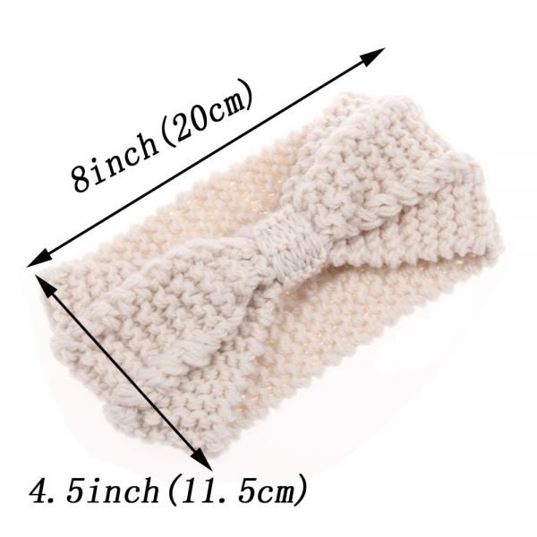 Winter Warmer Ear Knitted Headband Turban For Lady Women Crochet Bow Wide Stretch Hairband Headwrap Hair Accessories - Image 2