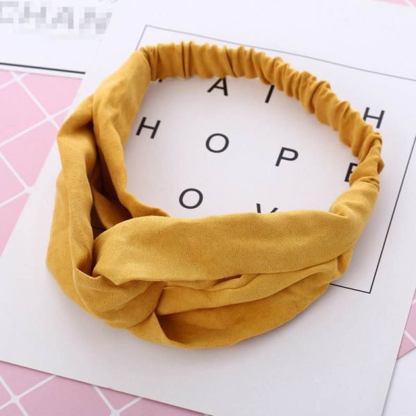 Women Spring Autumn Suede Headband Vintage Cross Knot Elastic Hair Bands Soft Solid Girls Hairband Hair Accessories - Image 3