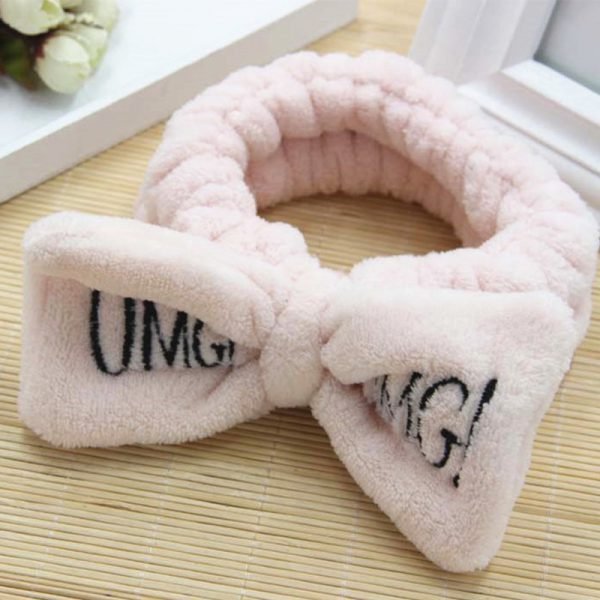 Women's Butterfly Bow Hair Band Fashion OMG Letters Wash Face Headband Girls Headwear Hairbands Coral Fleece Hair Accessories - Image 5