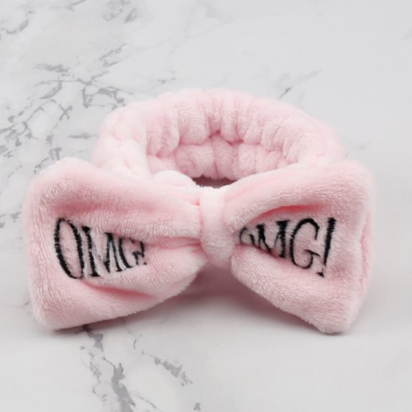 Women's Butterfly Bow Hair Band Fashion OMG Letters Wash Face Headband Girls Headwear Hairbands Coral Fleece Hair Accessories - Image 6