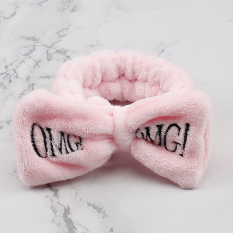 Women's Butterfly Bow Hair Band Fashion OMG Letters Wash Face Headband Girls Headwear Hairbands Coral Fleece Hair Accessories - Image 6