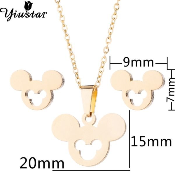 Yiustar New Arrival Cute Elegant Mickey Necklace Pendants Stainless Steel Animal Necklace Jewelry Christmas Gift - Image 2