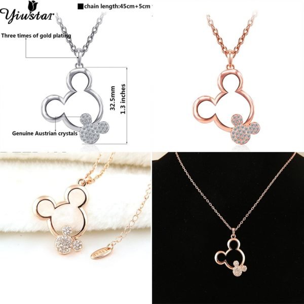 Yiustar New Arrival Cute Elegant Mickey Necklace Pendants Stainless Steel Animal Necklace Jewelry Christmas Gift - Image 5