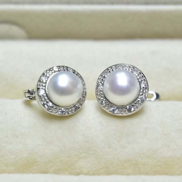 ZHBORUINI 2019 New Pearl Earrings 925 Sterling Silver Jewelry Vintage Style Natural Freshwater Pearl Stud Earring For Women Gift - Image 2