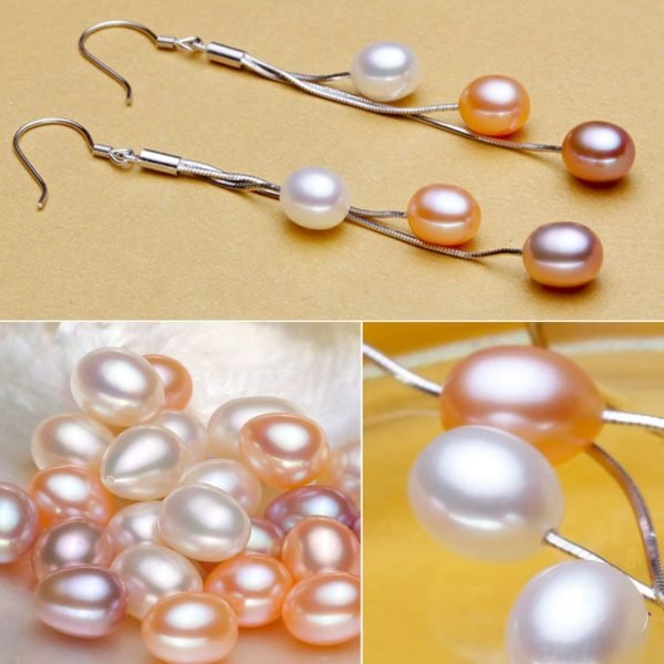 ZHBORUINI 2019 Pearl Earrings Natural Freshwater Pearl Tassels Pearl Jewelry Drop Earrings 925 Sterling Silver Jewelry For Woman - Image 2