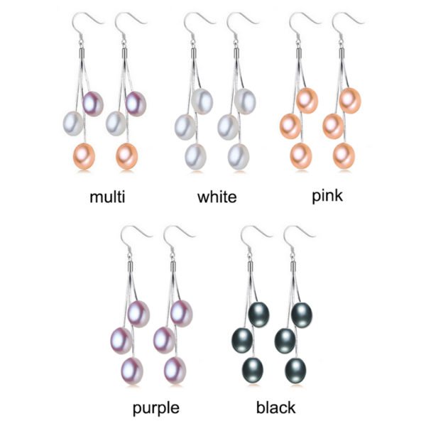 ZHBORUINI 2019 Pearl Earrings Natural Freshwater Pearl Tassels Pearl Jewelry Drop Earrings 925 Sterling Silver Jewelry For Woman - Image 3