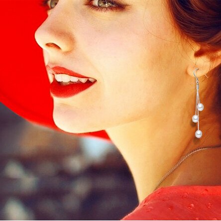ZHBORUINI 2019 Pearl Earrings Natural Freshwater Pearl Tassels Pearl Jewelry Drop Earrings 925 Sterling Silver Jewelry For Woman - Image 4