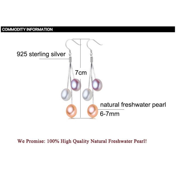 ZHBORUINI 2019 Pearl Earrings Natural Freshwater Pearl Tassels Pearl Jewelry Drop Earrings 925 Sterling Silver Jewelry For Woman - Image 6
