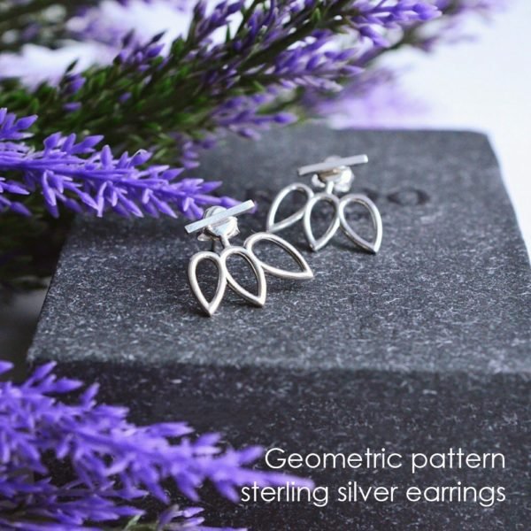 e-Manco Authentic 925 Sterling Silver Stud Earrings for Women Geometric Pattern Individuality Stud Earrings Brand Fine Jewelry - Image 2