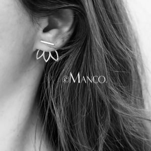e-Manco Authentic 925 Sterling Silver Stud Earrings for Women Geometric Pattern Individuality Stud Earrings Brand Fine Jewelry