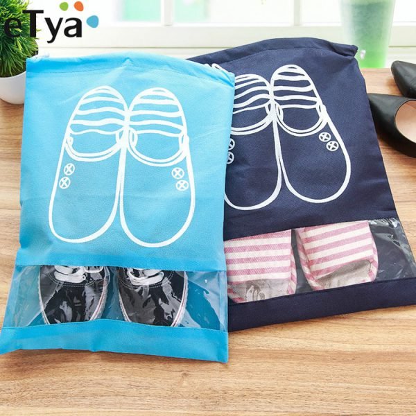 eTya Fashion Women Hot 1pcs High Quality Shoe Bag 2 size Travel Pouch Storage Portable Practical Drawstring Bag Organizer Cover