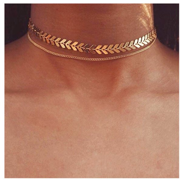x220 Leaves Chain Sequins Choker Necklaces For Women Bohemia Style Jewelry Statement Necklaces Party Jewelry Best Gift Wholesale - Image 2