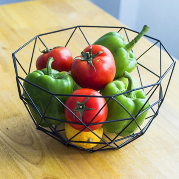 1 PC 27*14.5*13.5cm Modern Iron Art Fruit Vegetable Bowl Tray Plate Snack Candy Storage Container Basket Kitchen Decoration