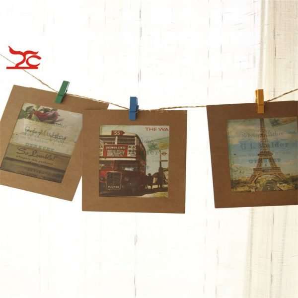 10 Set and Rope DIY Wall Picture Paper Photo Hanging 3inch 5inch 6inch Frame Album Rope Clip Kraft Home Decoration - Image 3