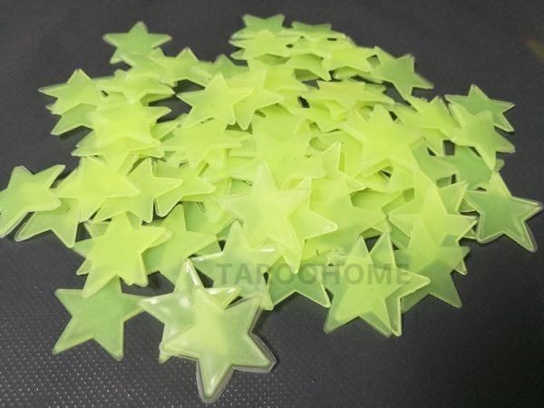 100 pc/pack Night luminous Stars Fluorescent 3D Wall Stickers Children's  Bedroom Stickers Glow In The Dark Stars - Image 5