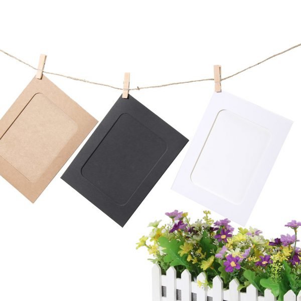 10pcs Combination Wall Photo Frame DIY Hanging Picture Album Party Wedding Decoration Paper Photo Frame with Rope Clips - Image 3