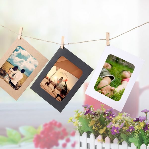 10pcs Combination Wall Photo Frame DIY Hanging Picture Album Party Wedding Decoration Paper Photo Frame with Rope Clips - Image 4