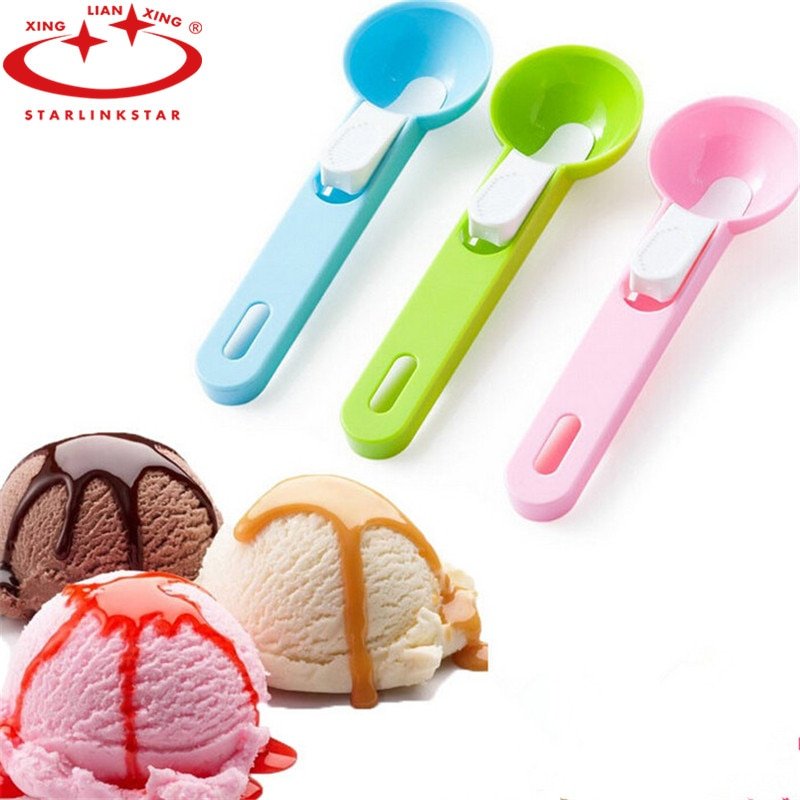 1Pcs New Arrival Plastic Ice Cream Scoop Spoon Melon Ball Dig Sphere Ball Fruit Ice Cream Jelly Spoon Scoop Tools
