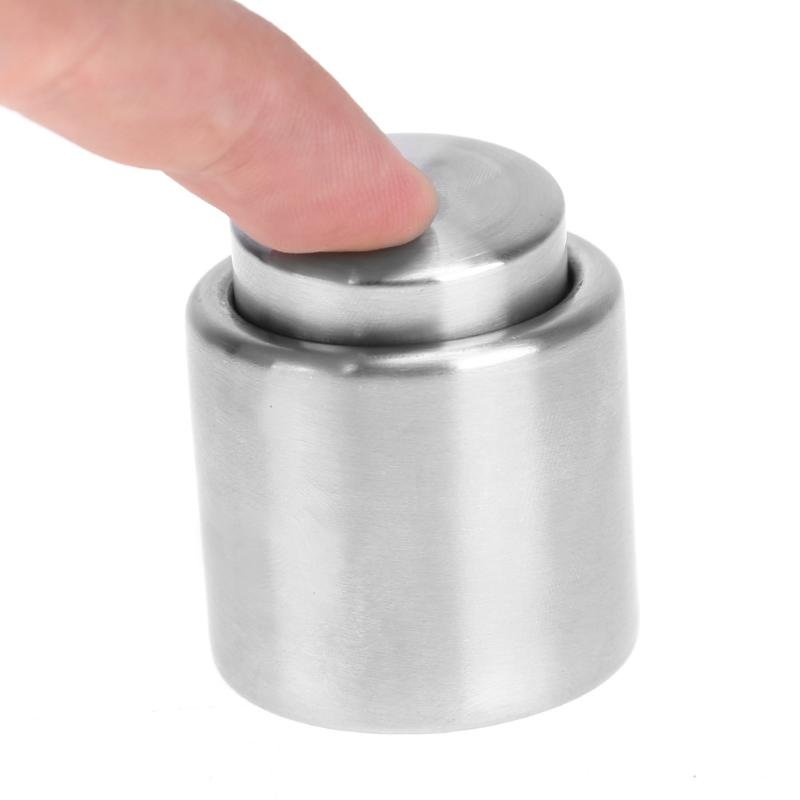 1pc Bottle Stopper Stainless Steel Red Wine Stopper Vacuum Sealed Wine Bottle Stopper Cap Champagne Sealer Bar Kitchen Tools - Image 4