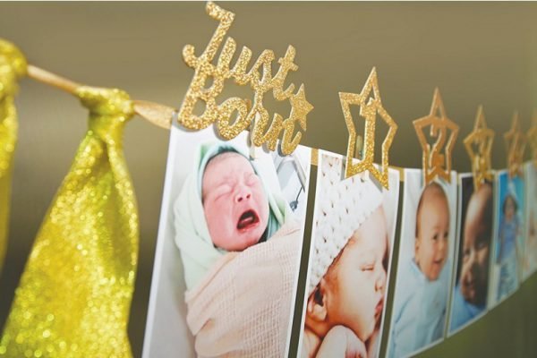 1st Birthday Photo Frame 1-12 Months Baby's Photo Frame Shower Baby Photo Holder Kids Birthday Banner Wedding Room Decorations - Image 3