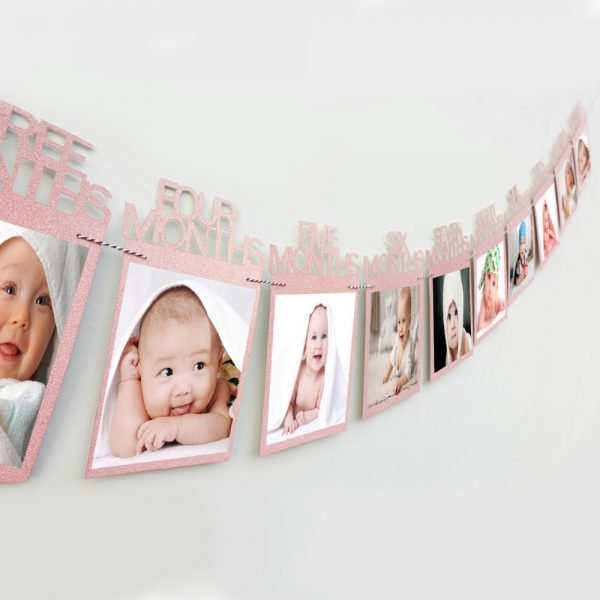 1st Birthday Photo Frame 1-12 Months Baby's Photo Frame Shower baby Photo holder Kids Birthday Gift Room Decorations - Image 2