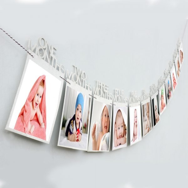 1st Birthday Photo Frame 1-12 Months Baby's Photo Frame Shower baby Photo holder Kids Birthday Gift Room Decorations - Image 3