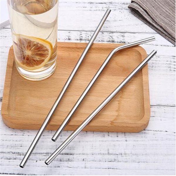 2/4/8Pcs Drinking Straw Reusable Straws with Cleaner Brush Set High Quality Eco Friendly Stainless Steel Metal Straw For Mugs - Image 2